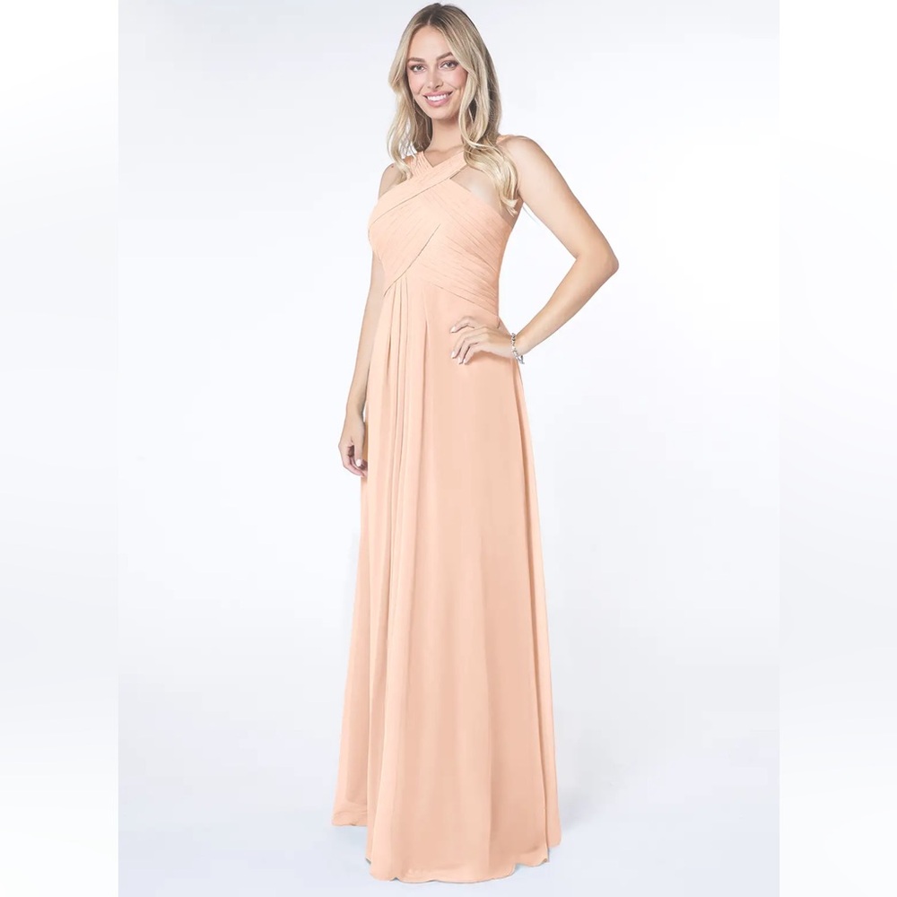 Azazie Kaleigh Pearl Pink Gown Bridesmaid Dress 6